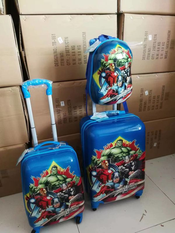 Cinturón desmontable niños maletas de dibujos animados color azul duradero