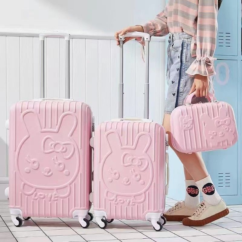 Compañero de viaje elegante: maleta de chicas con maquillaje incorporado para aventuras con estilo
