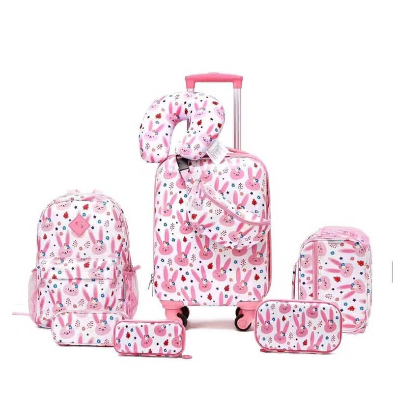 Equipaje para niños de 6 piezas Set de 16 pulgadas Equipaje rodante para niños Regalo Equipaje para niñas