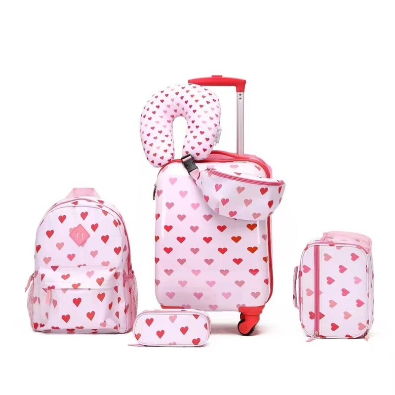 Nuevo diseño de 6 piezas de equipaje de viaje para niños Cartoons de dibujos animados bolsos escolares con cremallera