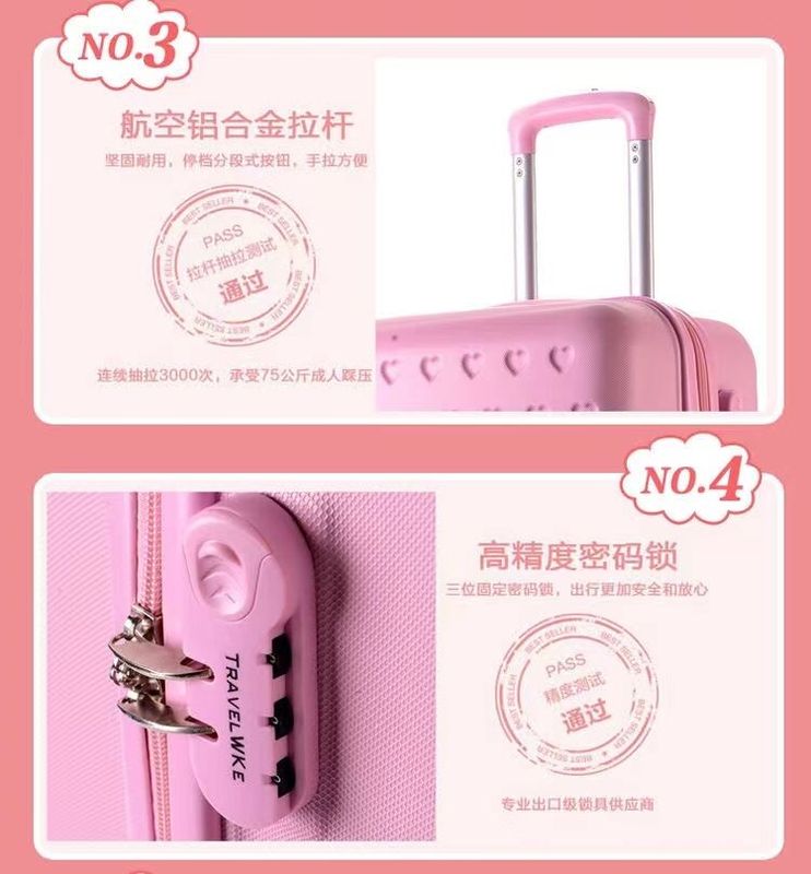 Mayorista ABS personalizado equipaje de paseo Gran precio 4 ruedas bolso de carrito niños equipaje de viaje conjuntos
