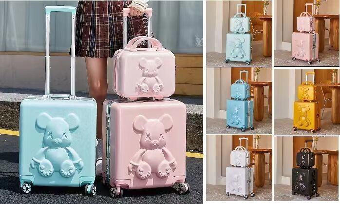 Carry On Suitcase Set ABS Trolley Luggage Hardshell Spinners Maletas para niños Estudiantes Chicas Chicos