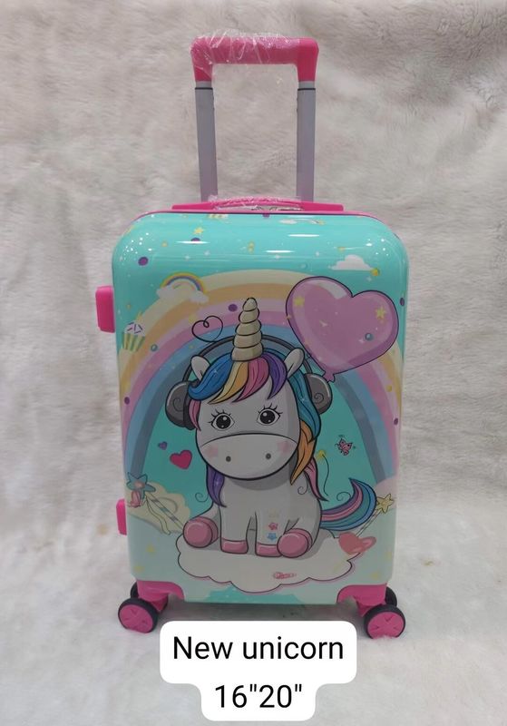 Al por mayor niños maleta de viaje caja de alta calidad dibujos animados de impresión scooter maleta de moda niños en el equipaje