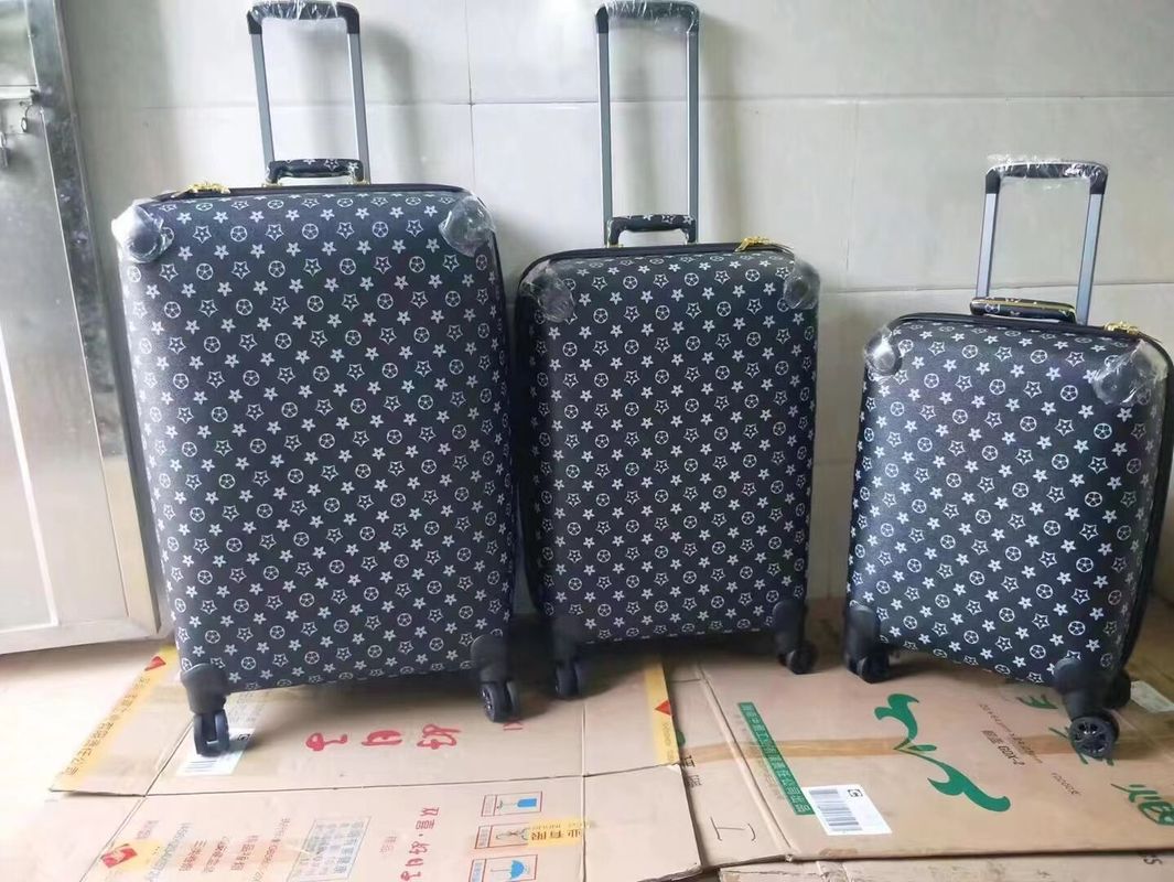 Fábrica Custom OEM cuero mayorista de alta calidad de aleación de aluminio marco de carrito maleta de lujo conjuntos de equipaje