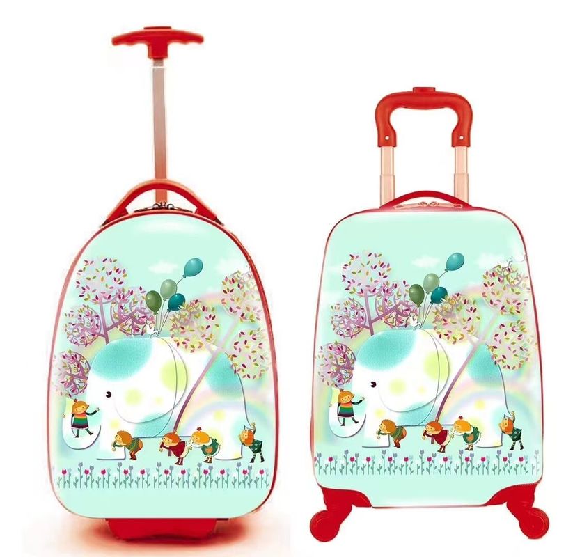 18 pulgadas 4 ruedas giratorias equipaje niños viaje bolso de tranvía bolsa de escuela bolsa de plástico maleta de almacenamiento