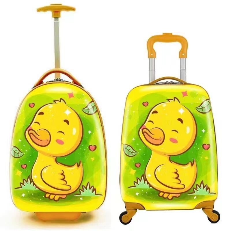 Colorido Cute Kids ABS equipaje de PC con impresiones personalizadas niños equipaje de niños elegante maleta giratoria para niños viaje escolar viaje