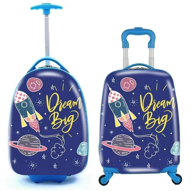 Venta caliente de 4 ruedas giratorias equipaje niños de viaje bolso de tranvía bolsa de escuela bolsa de plástico maleta de almacenamiento