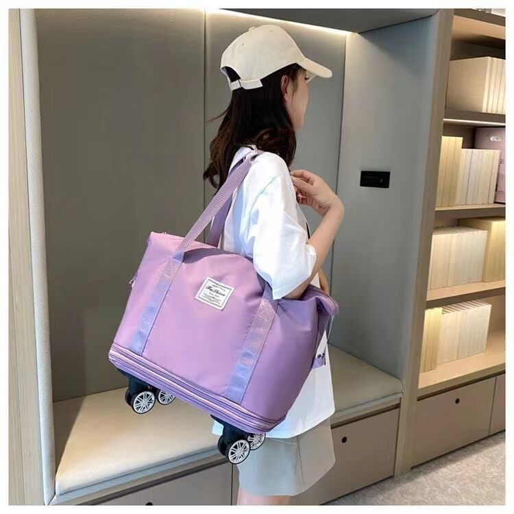 Bolsa de bolsillo de bolsillo plegable expandible impermeable bolsillo seco húmedo organizador de viajes de fin de semana Bolsa de equipaje con ruedas