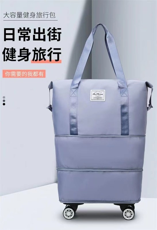 Bolso plegable con ruedas impermeable para hombro de uso al aire libre bolsos de viaje con monopatín bolso plegable de viaje