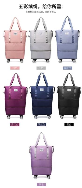 Bolso de viaje de negocios plegable ligero con ruedas de mano de bolsillo seco húmedo