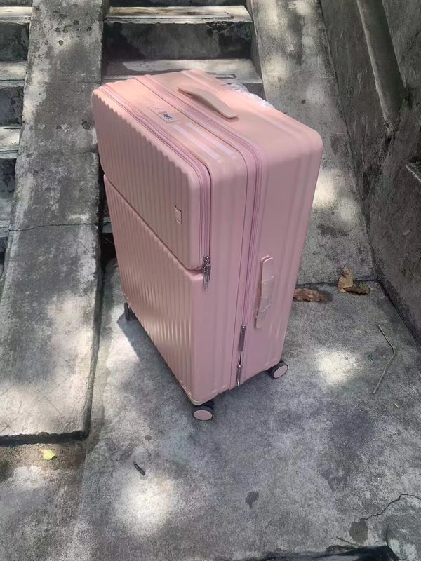 Equipaje de alta calidad ABS PC Carga de equipaje con TSA y bolsillo portátil abierto delantero bolsas de equipaje de 20/24/26 pulgadas