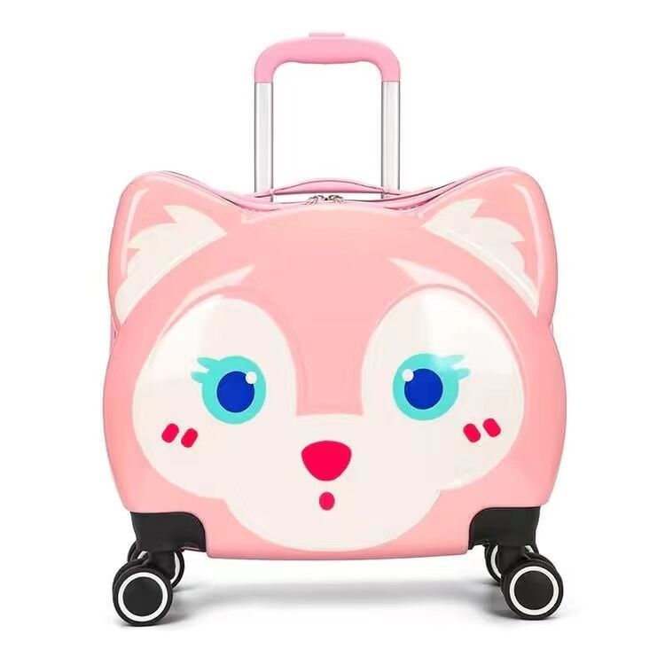 Los niños tiran de la caja de dibujos animados en 3D maleta nueva moda bolsa de escuela linda regalo logotipo equipaje personalizado