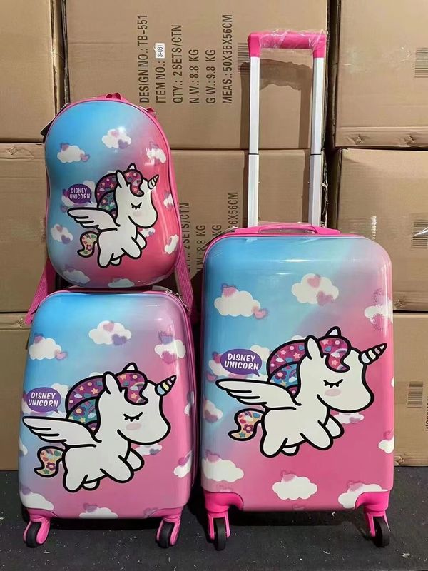 Portada impresa personalizada PC Trolley Ligero Viajar 3pcs Set Maleta Bolsa de viaje Llevar en el equipaje Maleta