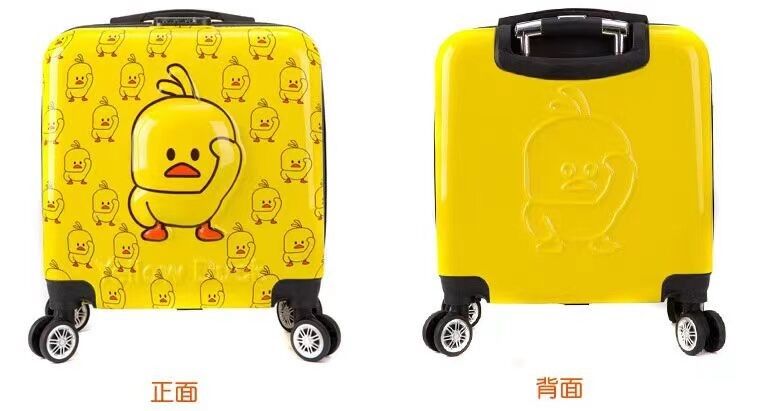 Nuevo patrón de personalización de moda de dibujos animados maleta bolso de niños equipaje y bolsos de viaje niños de viaje carruaje maleta