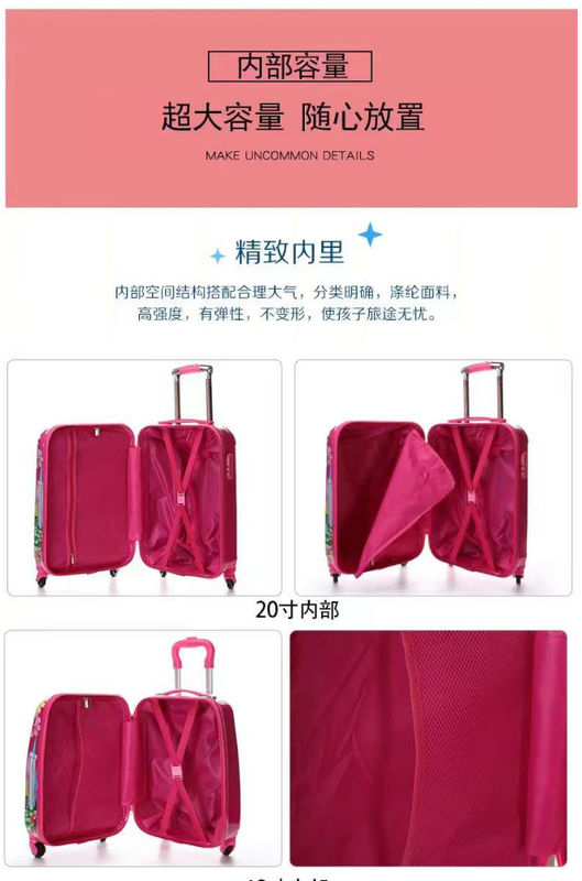 Fabrica OEM transparente claro diseño personalizado dibujos animados diseño de animales ABS PC maletas de viaje niños maletas equipaje