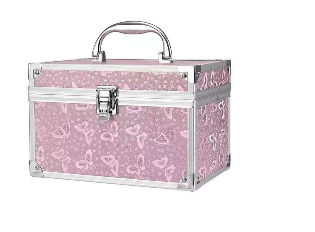 Bajo MOQ Bolso de vanidad con espejo maquillaje pincel maquillaje de viaje maquillaje caja de equipaje maquillaje de aluminio maleta cosmética organizador de almacenamiento