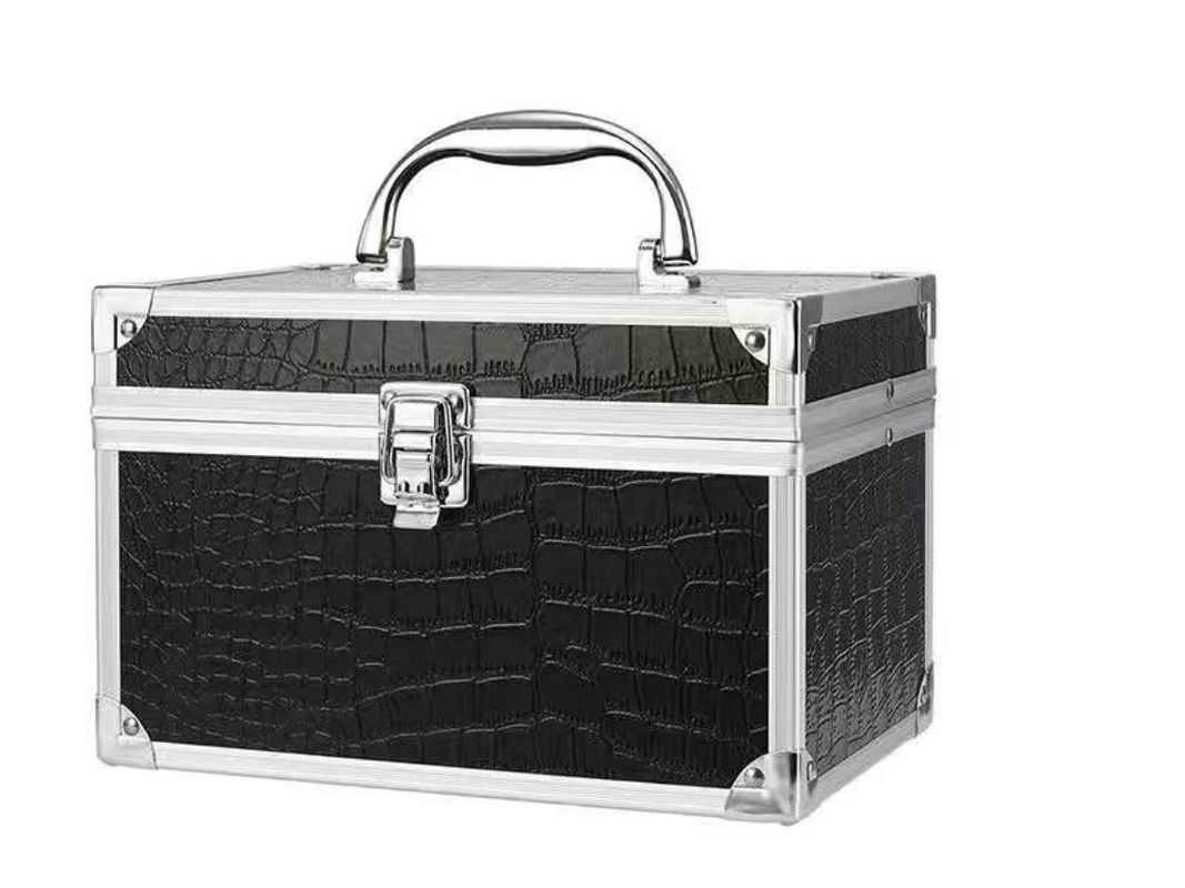 Maquillaje maleta caja cosmética maquillaje uñas funda de metal maquillaje mini aluminio diamantes duraderos lujo abierto 200