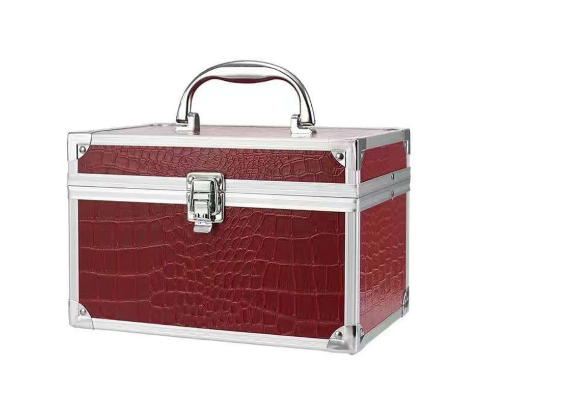 Maquillaje maleta Cosmética caja maquillaje uñas Polish caja de metal caja cosmética mini de aluminio bolsas de viaje duraderas cosméticos