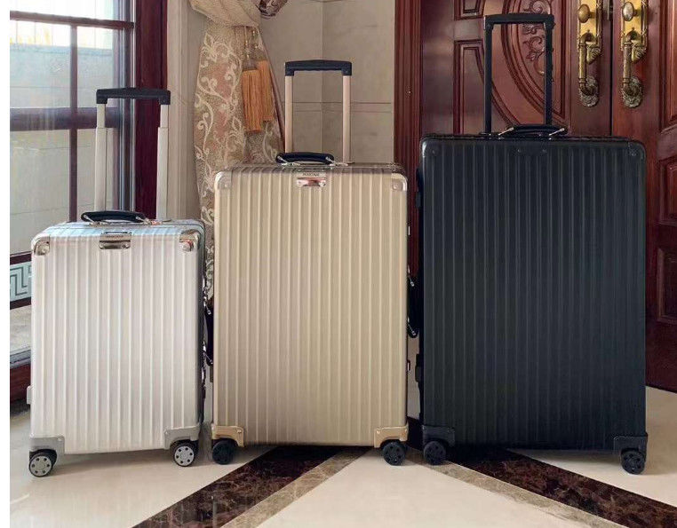 Venta caliente de todo el aluminio de magnesio de aleación Vintage equipaje de viaje Unisex Carry TSA Custom Lock maleta ruedas giratorias Manufa