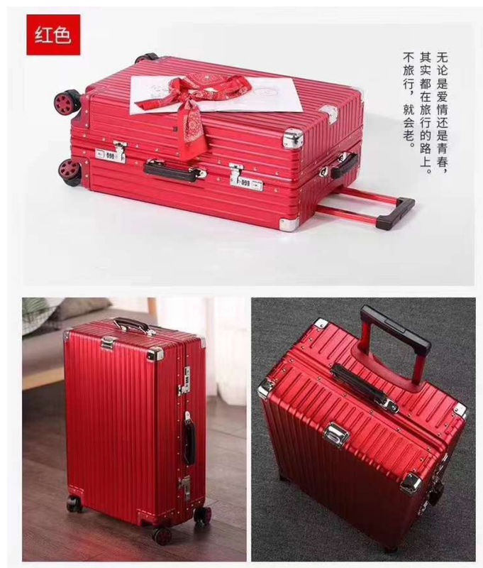 Maleta de aluminio y magnesio unisex de proveedor de Guangzhou, maleta de equipaje grande con mango de metal y contenedor de entrega