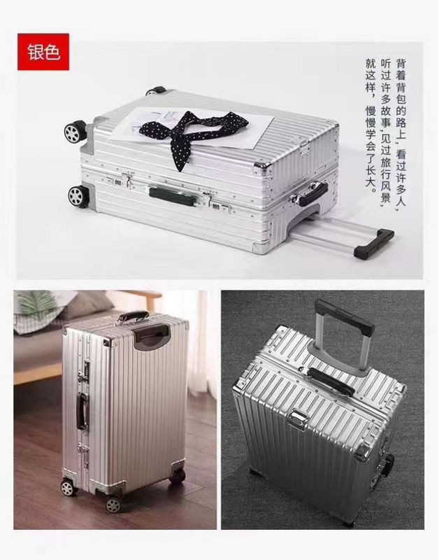 Caja de equipaje de trolley de marco de aluminio 20 pulgadas maleta multifuncional de gran capacidad 28 pulgadas equipaje con universal