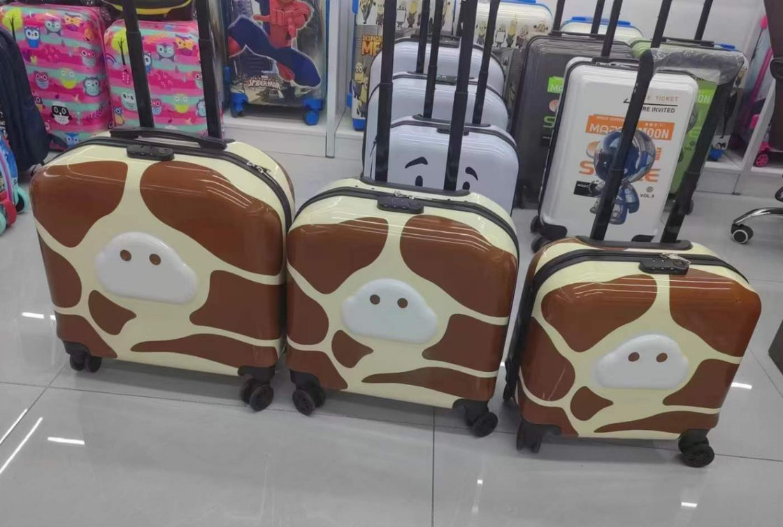 Cartón de dibujos animados personalizados de los niños de la caja del tranvía LOGO 18 pulgadas 3D Animal regalo de la caja de embarque Universal Rueda de los niños maleta equipaje