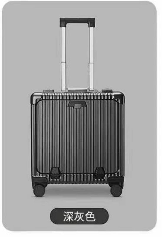 PC de venta al por mayor de 18 pulgadas de transporte de viajes equipaje de apertura delantera llevar en la maleta antiagrietamiento Cute Case de aluminio rodillo marco