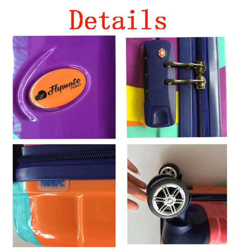 Vintage ABS clásico 3 piezas Conjunto de bolsas de carrito Concha dura Spinner de viaje maleta conjunto