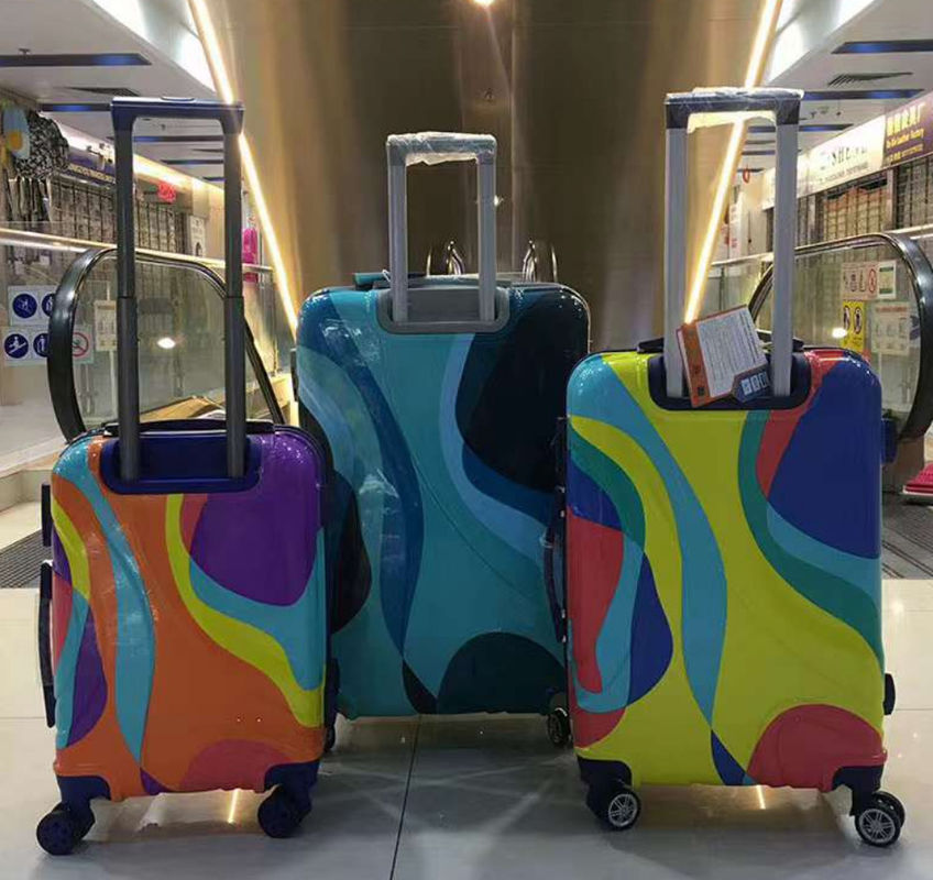 Vintage ABS clásico 3 piezas Conjunto de bolsas de carrito Concha dura Spinner de viaje maleta conjunto