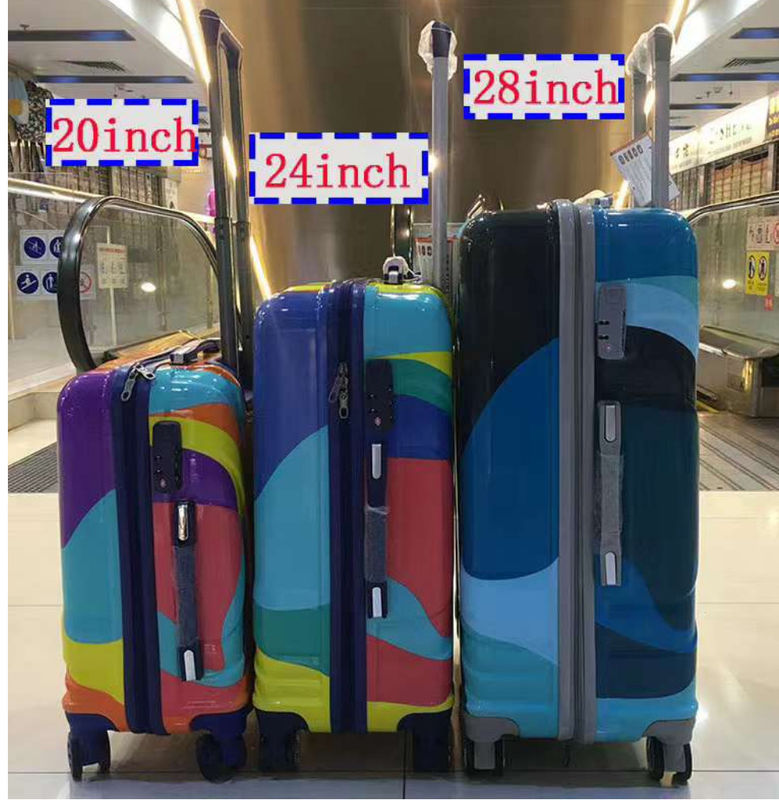 Vintage ABS clásico 3 piezas Conjunto de bolsas de carrito Concha dura Spinner de viaje maleta conjunto