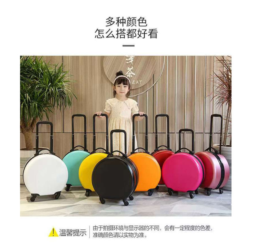 Mayorista forma redonda niños maleta de viaje color dulce lindo equipaje de niño