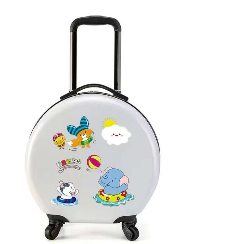 Diseño de moda personalizado forma redonda niños 18 pulgadas bolsas de carrito niños lindos equipaje de viaje para niños