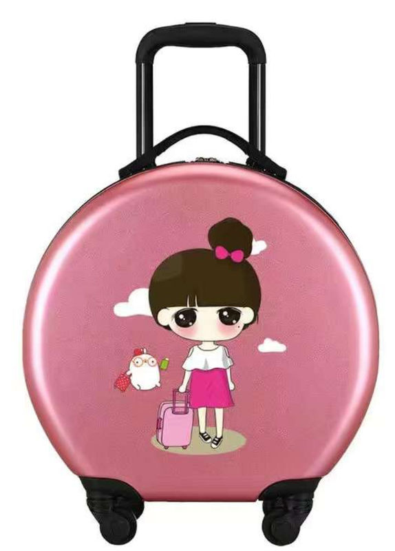 Diseño personalizado Niños lindos Equipaje ABS+PC Niños Maletas 18 pulgadas Paseo Carry On Trolley Bolsas de viaje para niños