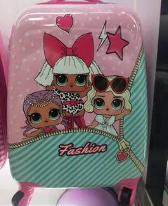 Chica encantadora diseño especial maleta de colores conjuntos dibujos animados niños niños 18 pulgadas equipaje de cabina